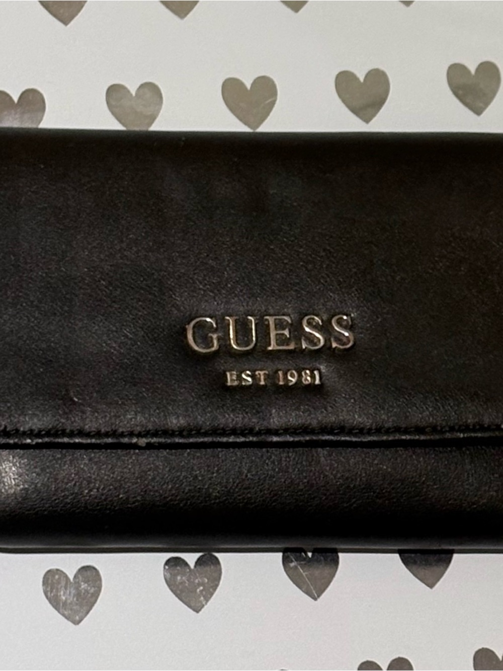 GUESS Black Women's Wallet with Branded Metal Logo